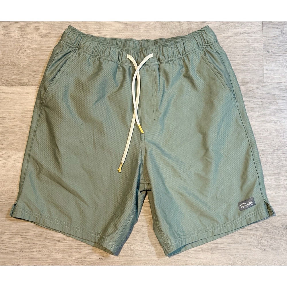 Marsh Wear Volley Shorts Men's Size M Green Drawstring Elastic Waist Athletic